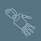 Illustrierte Prothesenhand als teaser für Infos zu Armprothesen bei APT Prothesen
