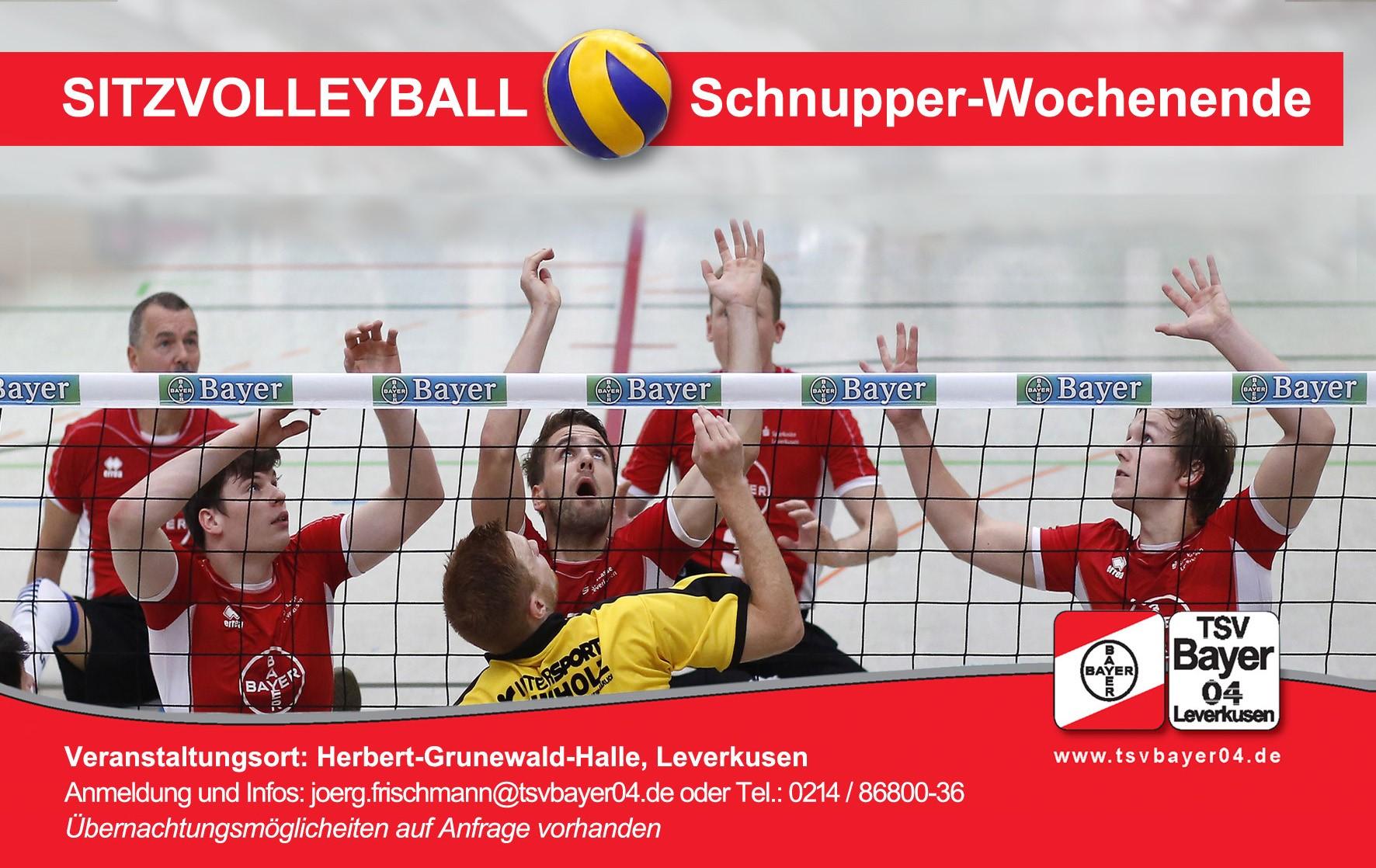 Sitzvolleyball Schnupper-Wochenende beim TSV Bayer 04 Leverkusen